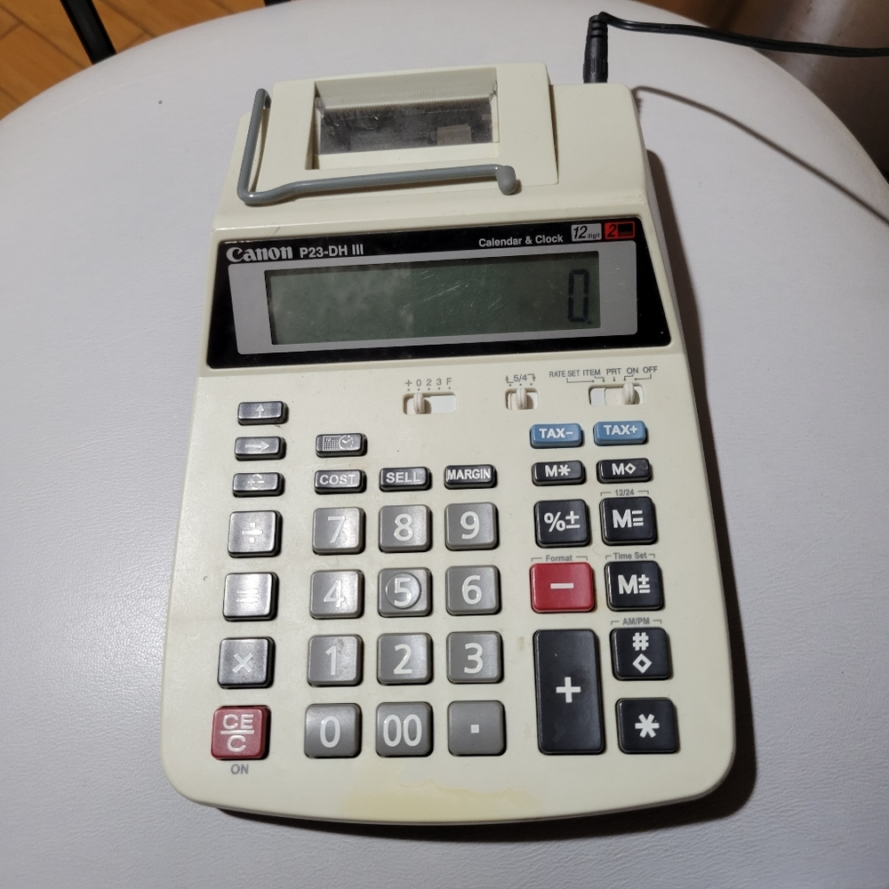 Cannon P23-DH III Desktop Printing Calculator W/Power cord Tested